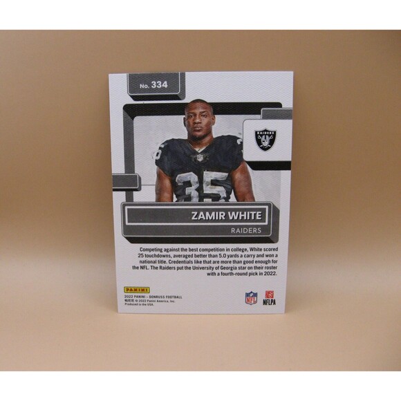2022 Panini Donruss Canvas Portrait Card #334 Zamir White Raiders  Rated Rookie - Picture 2 of 2